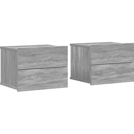 vidaXL Bedside Cabinets 2 pcs Grey Sonoma 40x30x30 cm Engineered Wood
