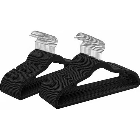 50 Cintres Antidérapants, Encoches pour Bretelles Fines, Crochet Pivotant 360°, Plastique ABS Résistant, Pour Armoire Compacte (1/5)