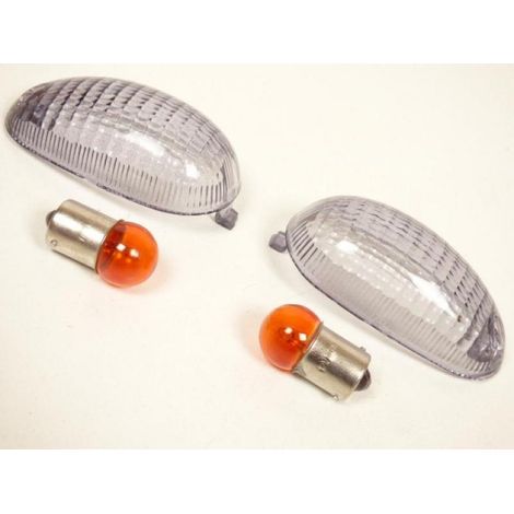 Paire cabochon de clignotant avant fumé pour scooter Piaggio 50 (1/2)