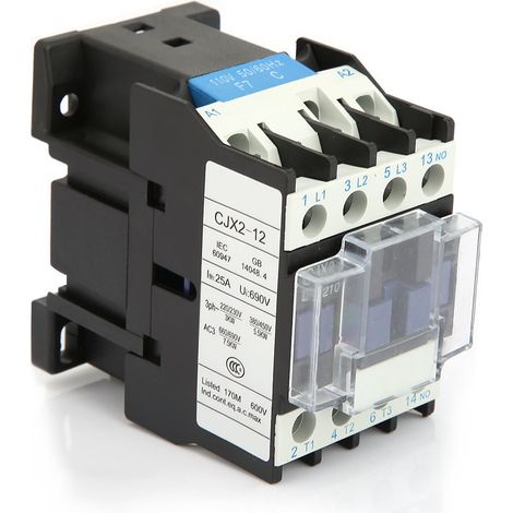 Contacteur électrique industriel à montage sur rail CJX2-1210 (110 V CA)
