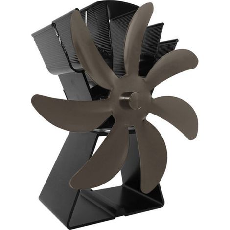 Ventilateur de poêle à bois en alliage d'aluminium, distribution de chaleur efficace, Ventilateur de cheminée à 7 pales bronze