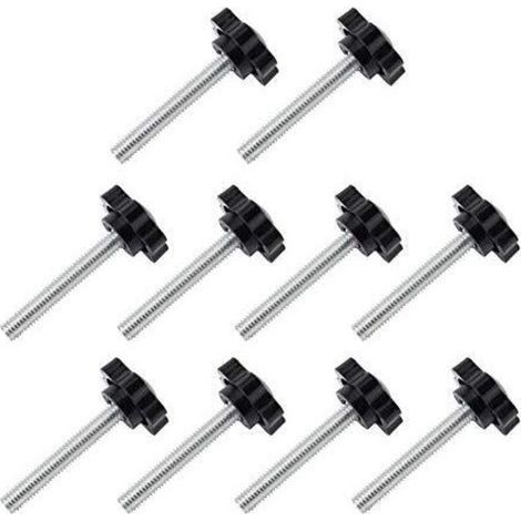 10-Pack M6x30mm Vis de pouce, étoile en plastique moletées Bouton de serrage à vis Thumbscrew
