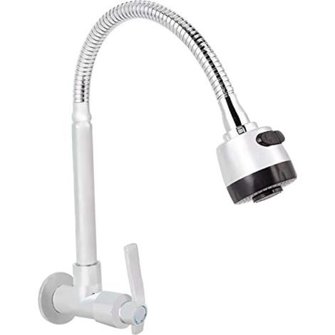 Robinet mural pivotant à 360° pour eau froide, G1/2 pouce, idéal pour la cuisine, l'hôtel et la salle de bain. (1/5)