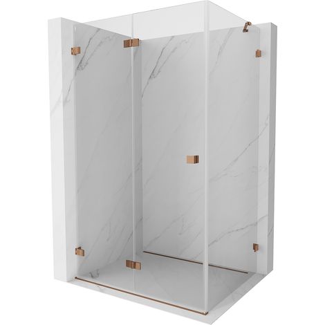 Mexen Lunar-F Faltduschkabine links 95 x 90 cm, transparent, Roségold- 836-095-090-60-00-L (1/5)