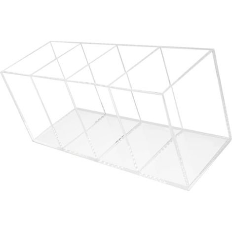 Porte-stylo de Bureau 225x76x95mm en Acrylique Transparent à 4 Compartiments Porte-stylo en Acrylique, Rangement et Organisation du Bureau, pour Pinceaux de Maquillage, Chambre (1/5)