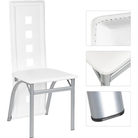 SiFree®lot de 2 ,Chaises de salle à manger,tabouret de bar ,chaise de bar ,blanc (1/5)