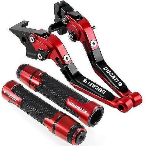 Leviers de frein et d'embrayage pliables, réglables et extensibles, compatibles avec les motos Ducati Monster 748 St2, M 400, 600, 620, 750, 900, 916, 919 et M600 St4. (1/5)