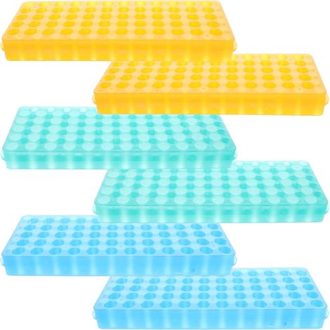 Support pour Tubes à Essai en Plastique 60 Emplacements 05-2 Ml Organiseur de Microcentrifugeuse 6 Pièces Porte-Flacons Compact pour Rangement en Laboratoire (1/5)