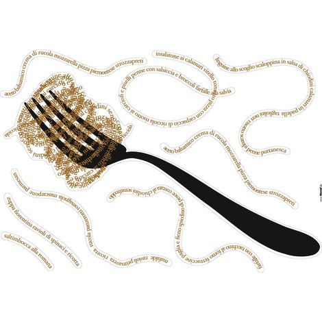 Komar Wandaufkleber - Pasta - 70 x 100 cm - selbstklebender Wandsticker - Modern (1/2)