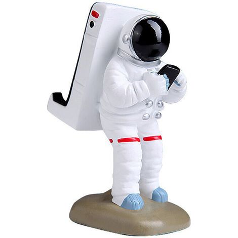 Support téléphone astronaute pour bureau, support de tablette et smartphone en silicone, design spatial, stable et réglable. (1/5)
