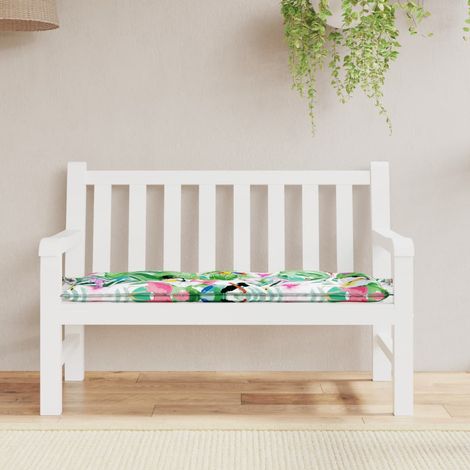 Coussin de banc de jardin carreaux multicolore 120x50x7cm tissu (1/5)