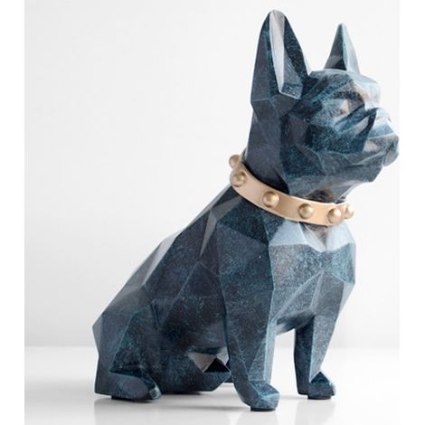 De Pièces en résine Statue de Chien Tirelire Pour Enfants Cadeau Caisse Sauver Coffre-fort Stockage D'argent Pour Enfants Anniversaire Cadeau Caisse D'épargne Pour Pièces,Texture blue (1/5)