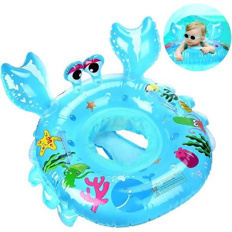Bouée Bébé, Bouée Gonflable, Bouée Matelas, Chaise de Piscine Crabe Bleue pour Bébés et Enfants de 6 à 48 Mois (1/5)