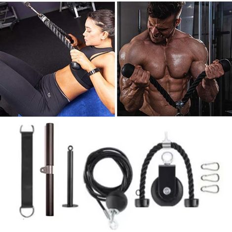 Système de poulies à câbles pour musculation à domicile : accessoires et accessoires pour la musculation des avant-bras et des épaules. (1/5)