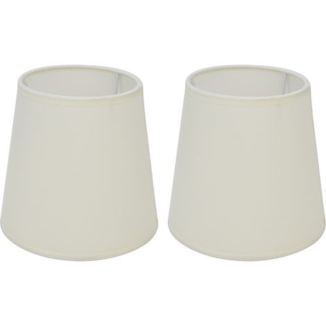 Lot de 2 abat-jour d'intérieur style européen en tissu pour lustre E14, lampe de table ou lampadaire, PX17 beige (1/5)