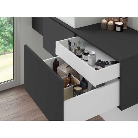 Emuca Cajón Exterior Vertex blanco 178 mm altura 450 mm profundidad