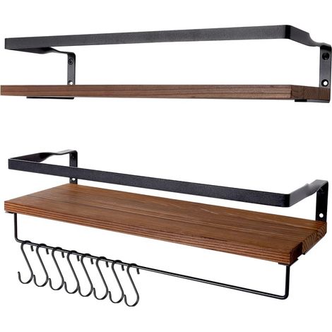 Étagères Murales Design Moderne, Lot de 2 en Etagere Murale Bois (1/5)
