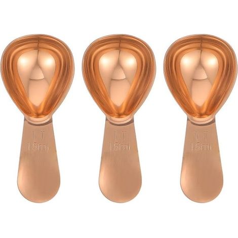 Online Store - Lot de 3 cuillères doseuses dorées (9,5 x 4 x 2 cm) pour café et lait en poudre. (1/4)