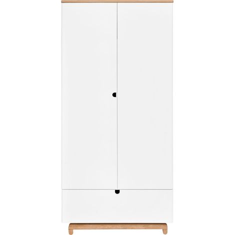 Armoire enfant 90 x 50 x 190 cm 2 portes avec tiroir blanc – Nomi (1/5)