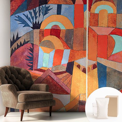 Papier peint intissé décoratif pour chambre et salon Design moderne à poser facilement - Colle incluse gratuite Mosaïque colorée 250x250 cm (1/5)