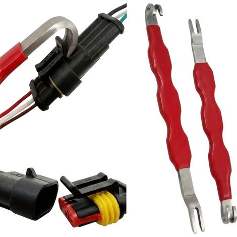 Lot de 2 outils de déverrouillage de prise de voiture - Extracteur de fiche électrique universel - Outil pour enlever les fiches de voiture, outil d'extraction de fiche électrique de voiture (1/5)