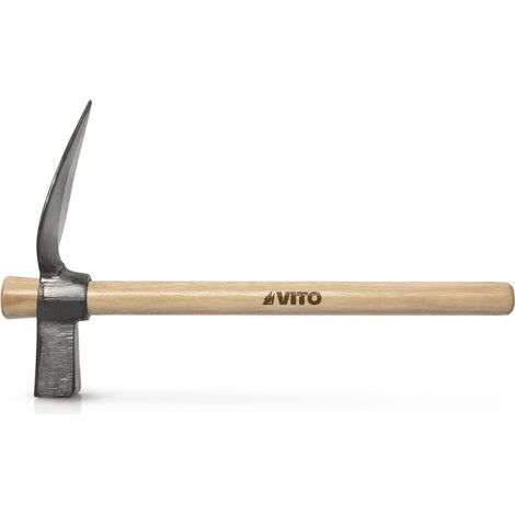 Vito – Marteau de maçon acier trempé – Manche bois verni ergonomique – Pour pose de pavés et bordures – Poids équilibré 1 kg (1/5)