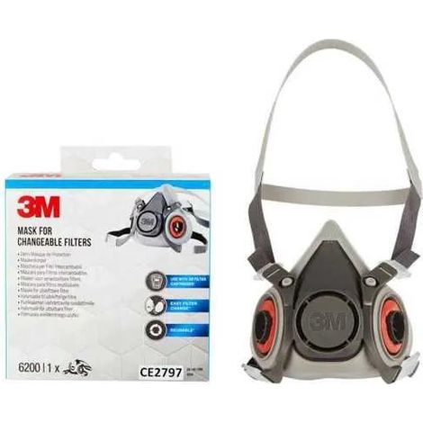 Mezza maschera respiratoria 3m Kraton grigio taglia M