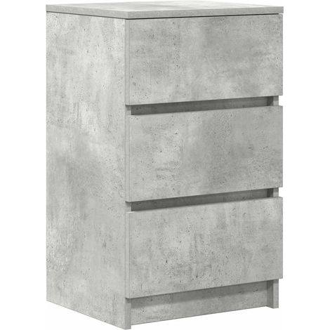 vidaXL Comodino con 3 Cassetti Grigio Cemento 39x35x65 cm