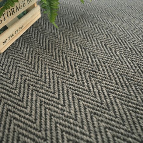 Sisal - Maya Chevron - Anthracite - Rouleau de 4m x 2m (1/5)