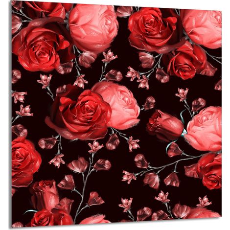Panneau de verre POUR la cuisine 60x65 Roses (1/5)