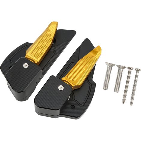 Repose-pieds arrière moto métalliques pliables, paire de pédales de remplacement pour Vespa Primavera Sprint 125 150 2017-2020, doré (1/5)