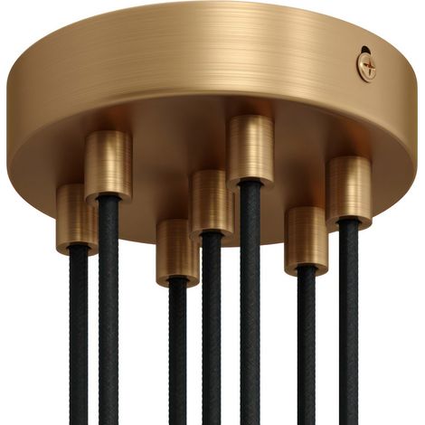 creative cables - Kit rosone cilindrico in Metallo a 7 Fori - Cilindrico, Bronzo Satinato