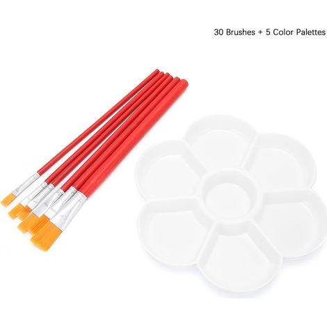 Lot de 30 pinceaux aquarelle pour artistes, poils en nylon, manches en plastique, kit de peinture professionnel pour dessin et illustration. (1/5)
