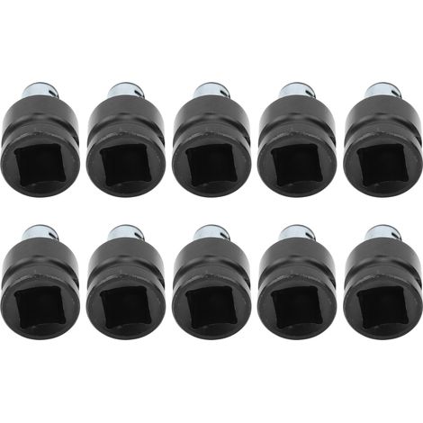 Adaptateur douille 1/2 carré vers embout hexagonal 1/4, lot de 10, convertisseur pour cliquet, connecteur acier robuste, usage professionnel et bricolage. (1/5)