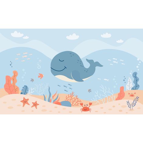 Papier peint panoramique Enfants - Baleine - 130 cm x 78 cm (1/2)