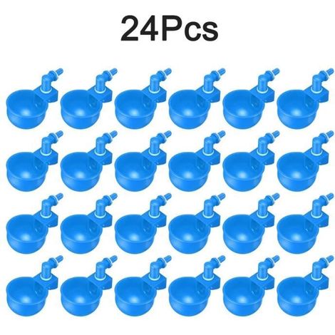 (Blue 24pcs)Abreuvoir automatique pour poulet, 24/12/6 pièces, bol, Kit, bol, bol, ferme, poulailler, volaille, mangeoire, poussins, (1/4)