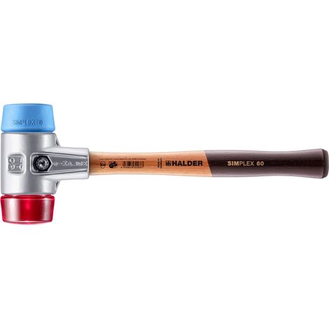 Hammer HALDER SIMPLEX TPE weich / Kunststoff mit Aluminiumgehäuse und Holzstiel - D=60 mm - 3116.060 (1/5)