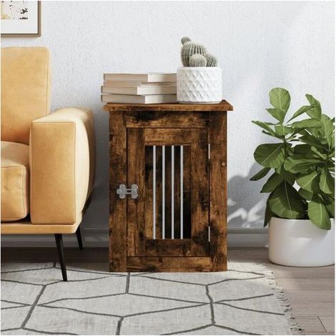 Mobilier pour cage à chien en chêne fumé, 45 x 62 x 59 cm