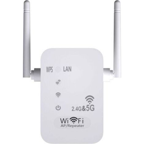 5G + 2,4G WLAN-Repeater 1200 Mbit/s – 4 externe Hochleistungsantennen – Reichweite bis zu 10 m – Schnelle WPS-Einrichtung – 5G-Kabel (1/5)