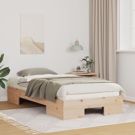 vidaXL Cadre de lit Marron 75 x 190 cm (1/5)
