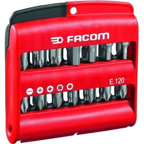 Boîte de 28 embouts série 1 High Perf' (Fente / PH / PZ / 6 pans / Torx) - FACOM - E.120PB (1/2)
