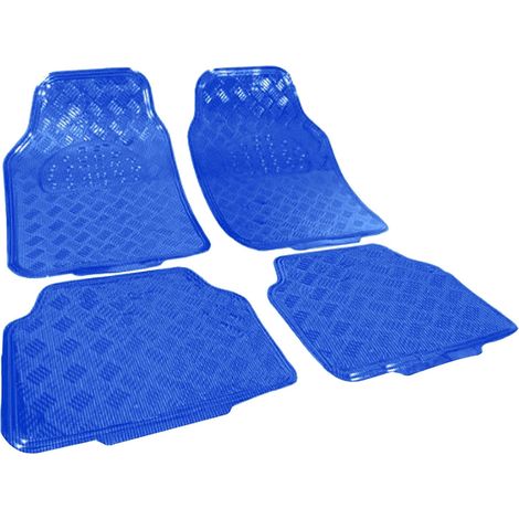 WOLTU Set Tappetini 4 pezzi in PVC Auto Universali Tappeto Antiscivolo Blu (1/5)