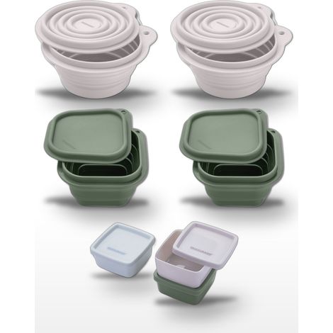 Lot de 4 Boîtes à Snacks Pliables en Silicone et 3 boîtes à sauce Fackelmann Storage (1/5)
