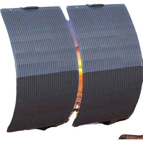 Panneau Solaire Flexible, 150W de Puissance, Design Étanche, 300w 2pcs 150w noir (1/2)