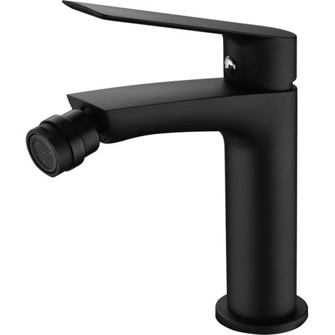 Mice - Grifo monomando de bidé para Agua Fría/Caliente, Griferia Baño WC Clásico, Mezclador Monomando higienica Negro Mate BDX023-2NG