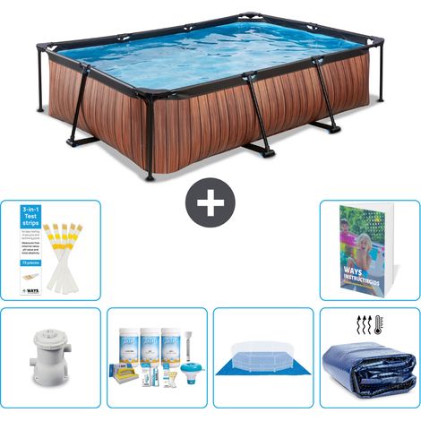 Exit-toys Piscina Exit Rectangular - Efecto madera - 300x200x65 cm - 7-piezas  S289 (1/5)