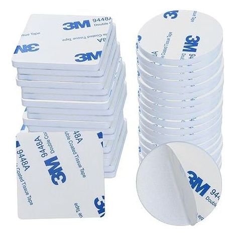 40 morceaux d\'adhésif en mousse double face extra fort, tampons adhésifs double face imperméables 3M, adaptés à la maison, au bureau, aux formes carrées, rondes et rectangulaires (1/5)