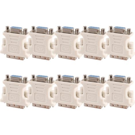 Adaptateur DVI mâle 10X (DVI - D 24 1) vers VGA femelle (15 broches)