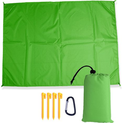 Tarp - 178 x 200 cm - Imperméable et Résistant au Sable - Ultra Léger et Pliable - Pour Camping Extérieur, Pique-Nique, Plage, Festival - 1 Pièce (1/5)