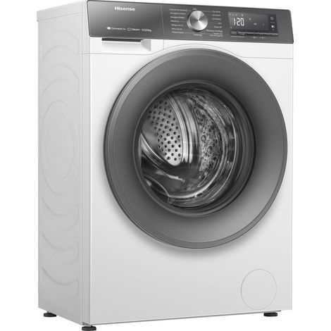 Hisense WD3S1043BW7. Tipo di carica: Caricamento frontale, Posizionamento dell'apparecchio: Libera installazione, Colore del prodotto: Bianco. Capacità di asciugatura: 6 kg, Velocità di centrifuga ...